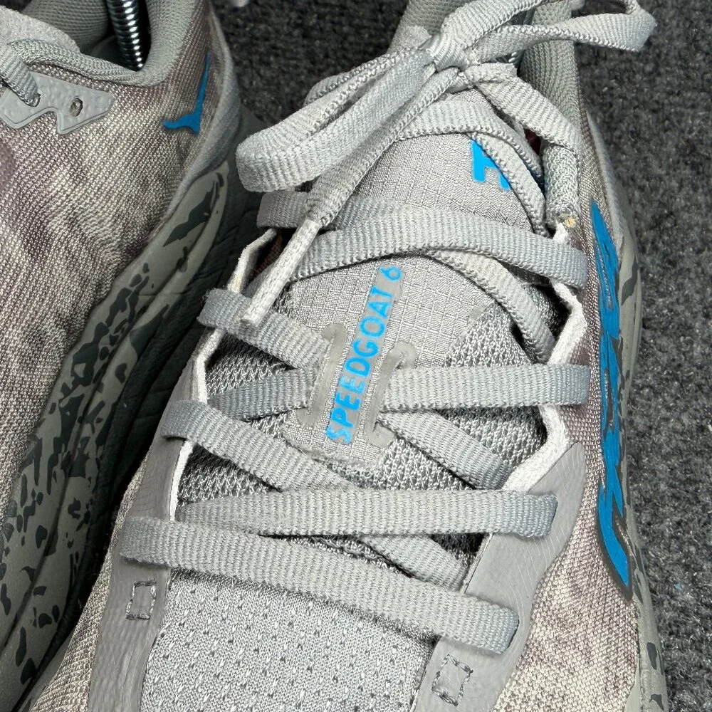 Hoka Speedgoat 6 Trail Running Shoes Men's Size 9 Gray Athletic Outdoor Sneakers